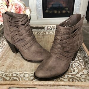 Fergalicious Taupe Booties Size 8.5